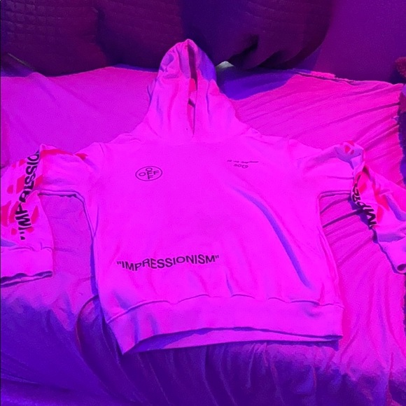 Off-White Impressionism Hoodie (White/Pink)